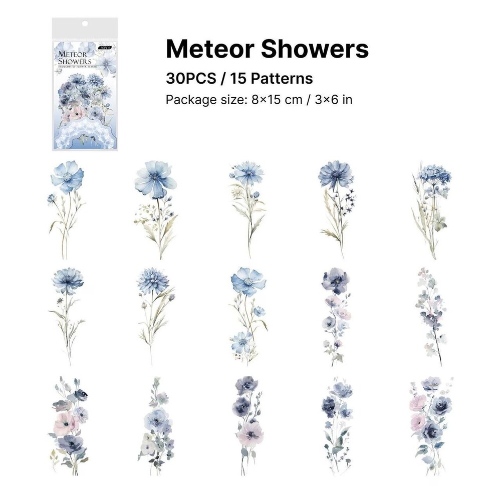 30 Pcs Watercolor Wildflower Floral Garden 6 Eed